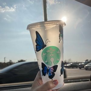 Starbucks blue holographic butterfly tumbler